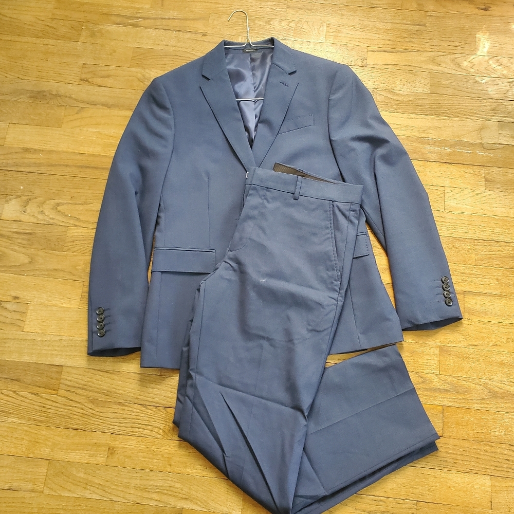 Classic Men's Navy Blue Suit Jacket & Pants For Wedding, Event, Formal, Prom